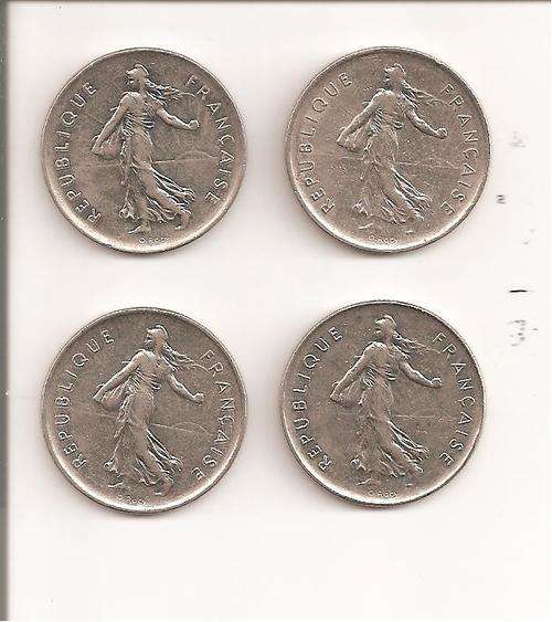 France, lot of four  5 Francs, 1971,1973,1970,1971, as per scan