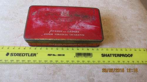Benson and Hedges cigarette tin, as per photo