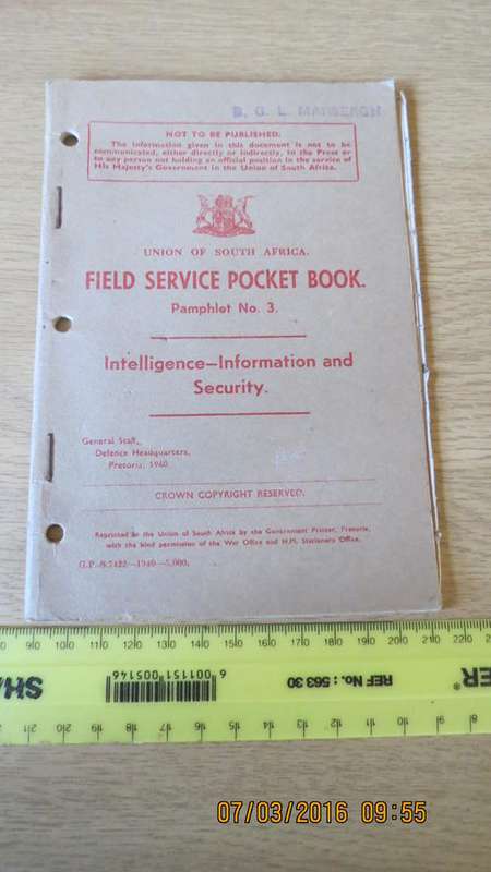 Field Service pocket book, as per photo