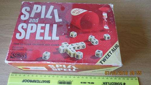 spill and spell bilingual spelling game, vintage, as per photo