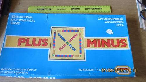 Plus Minus maths board game, as per photo