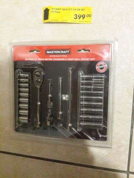Mastetcraft 23 piece 1/4" metric standard and deep wall socket set socket set