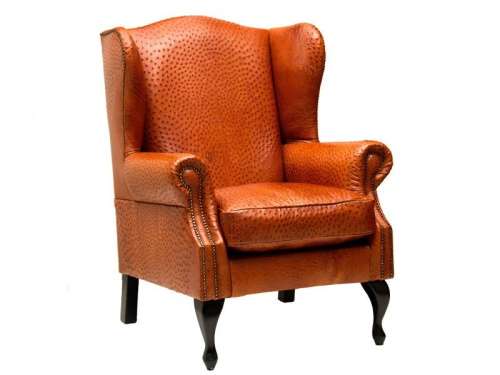 Chairs - Wingback Style - Faux Ostrich Leather