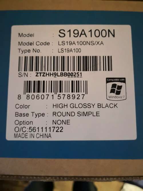 Samsung 19" LED Monitor (S19A100N)