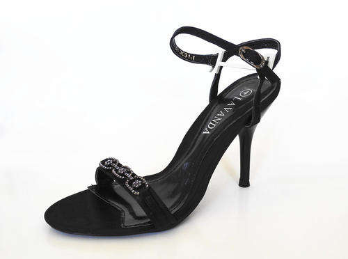 Free shipping - Lavanda Satin heel sandals with diamante trim
