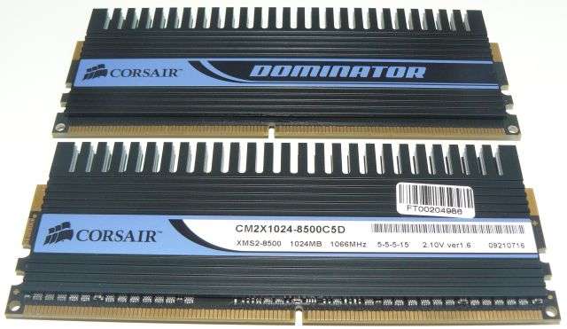 Corsair Dominator Series 2GB Memory Module Kit Twin Matched CM2X1024-8500C5D