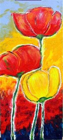 POPPIES-painted by Laura R. Schenck - you will love this painting! - acrylic original on canvas