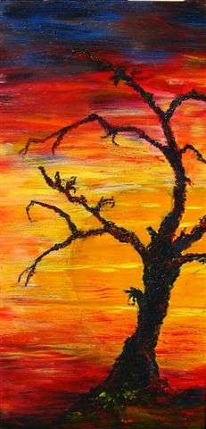 SUNSET -painted by Laura R. Schenck - great value for money - acrylic original on canvas