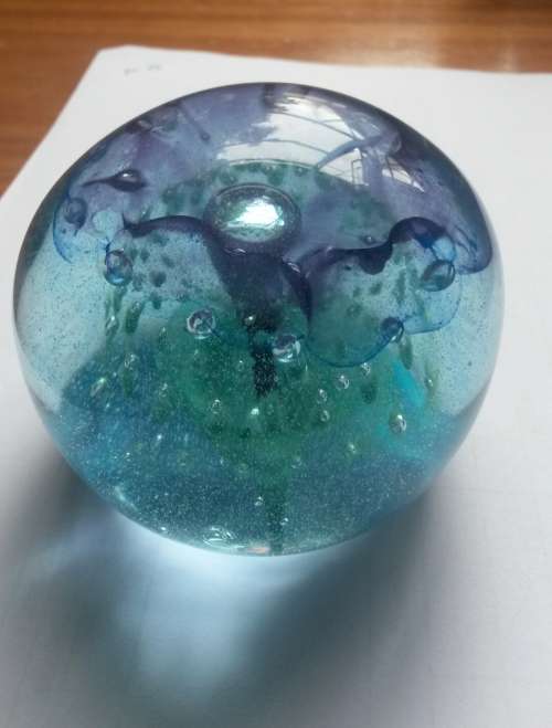 Signed Shirley Cloete Glass Paperweight