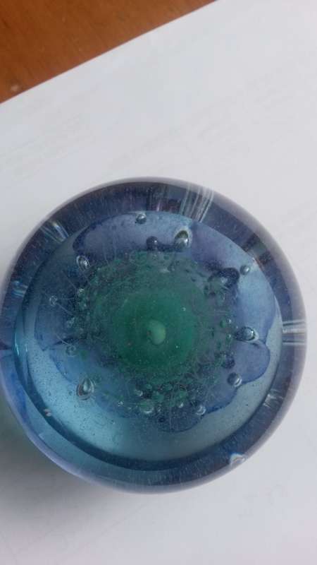 Signed Shirley Cloete Glass Paperweight