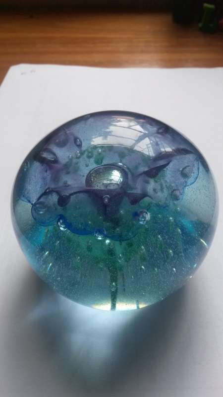 Signed Shirley Cloete Glass Paperweight