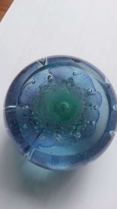 Signed Shirley Cloete Glass Paperweight