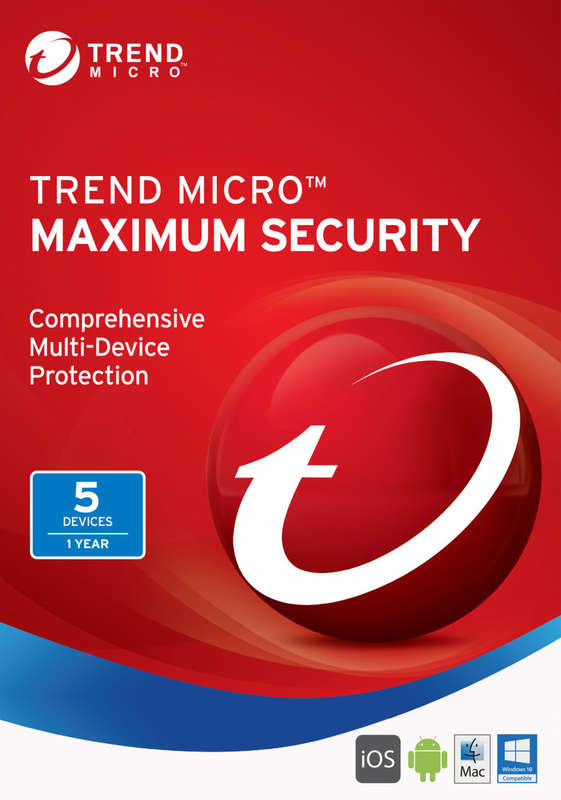(24/7 Digital keycode Delivery) Trend Micro Maximum Security 5 Devices 1 Year Key