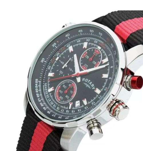 Rotary Mens Watch Interchangeable Chronograph Leather Strap