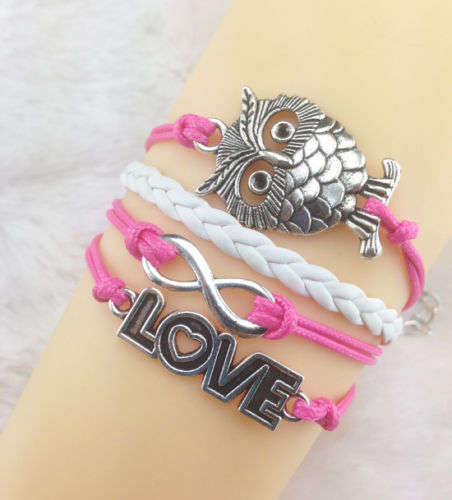 *Quick Shipping*Hot! Love Owl of Wisdom Infinity Bracelet