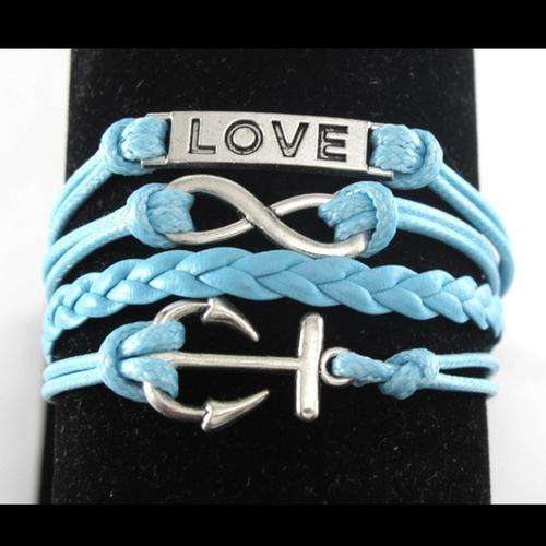 *Quick Shipping*Hot! "Love Anchors" Infinity Bracelet