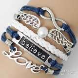 *Quick Shipping*Hot! "Believe Love Angel Wings" Infinity Bracelet