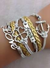 *Quick Shipping*Hot! "Faith Luck Love" Infinity Bracelet