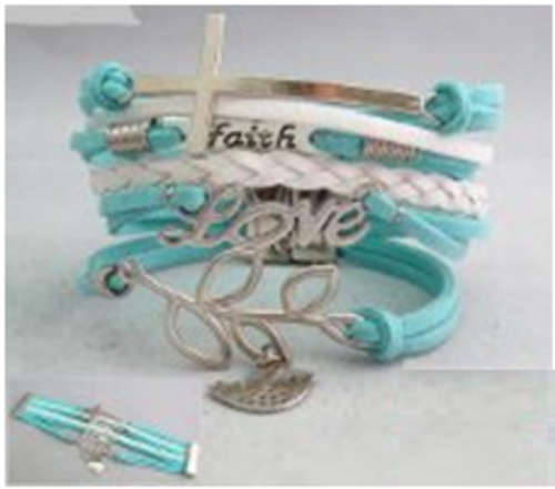 New Hot! "Love Faith Cross" Infinity Bracelet
