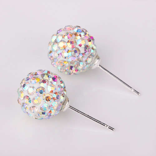 2 pairs of Pretty Sparkly Shamballa Crystal Earrings <3