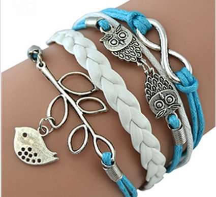 New! Olive Branch with Dove Infinity Bracelet