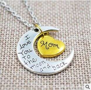 Unique "Mom, I love you to the moon and back" necklace