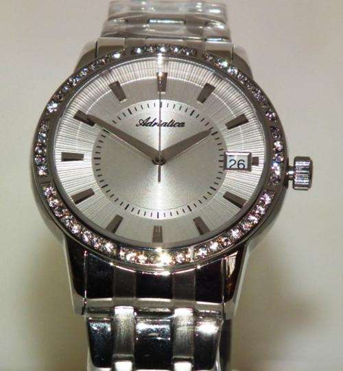 ADRIATICA *Swiss Made Since 1931* S/Steel Silver Dial Ladies Date Watch A3602.5113QZ