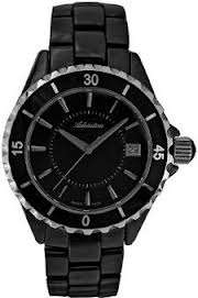 100% SWISS Made, ADRIATICA Black Ceramic Black Dial Mens Watch A3650.E114Q