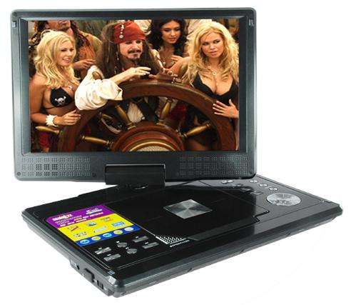**Portable Multimedia DVD Player with 12 Inch Swivel Widescreen TV and more