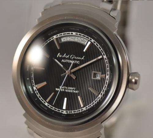 **Wow**MENS ANDRE GIROUD AUTOMATIC PRESIDENT DAY DATE BLACK DIAL WATCH