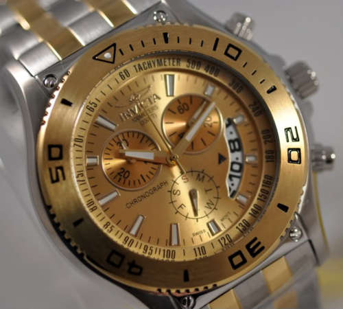 **Rare**NEW MENS INVICTA 6857 SWISS CHRONOGRAPH TWO TONE WATCH