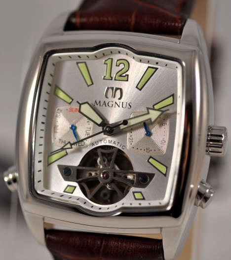 **Classic**MENS MAGNUS AUTOMATIC HALIFAX SILVER DIAL LEATHER WATCH