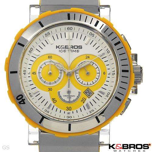**1 HOUR AUCTION don't miss out!!!!!**K&BROS "ice time" New Gentlemens Chronograph Date Watch 9516-4