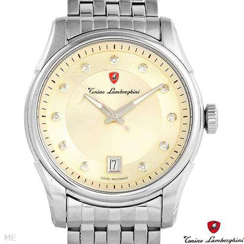 TONINO LAMBORGHINI Brand New Gentlemens Date Watch With Genuine Clean Diamonds EN035D.106