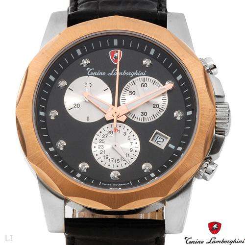 **Diamond**TONINO LAMBORGHINI Brand New Gentlemens Chronograph Watch With Genuine Clean EN033DL.501