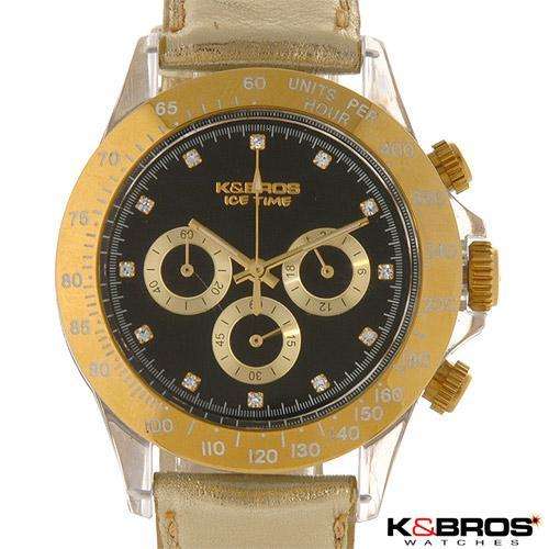 K AND BROS Brand New Chronograph Ladies Watch With Genuine Crystals 9533-4