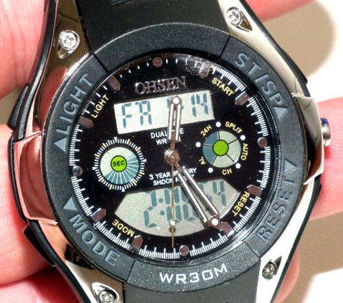 Menâs Ohsen Sport Watch Unique digital and analogue displays AD0805