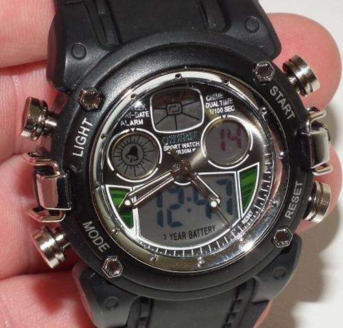 Menâs Ohsen Sport Watch Unique digital and analogue displays AD0721-BL