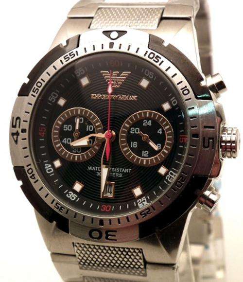 Emporio Armani Chronograph Black Watch AR-0690 New