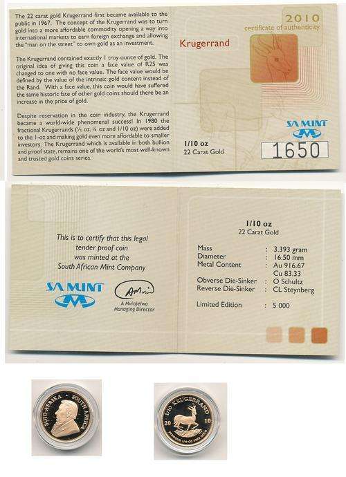 1/10 Kruger Rand 2010