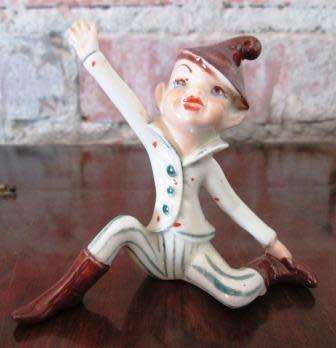 RARE COLLECTION OF 5 LUCIA WARE HAND PAINTED PIXIES