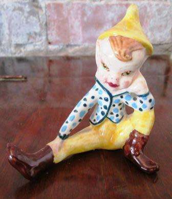 RARE COLLECTION OF 5 LUCIA WARE HAND PAINTED PIXIES