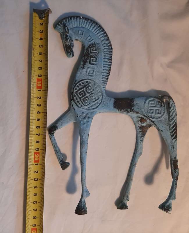 LARGE BRONZE ETRUSCAN HORSE FIGURINE-FREDERICK WEINBERG STYLE