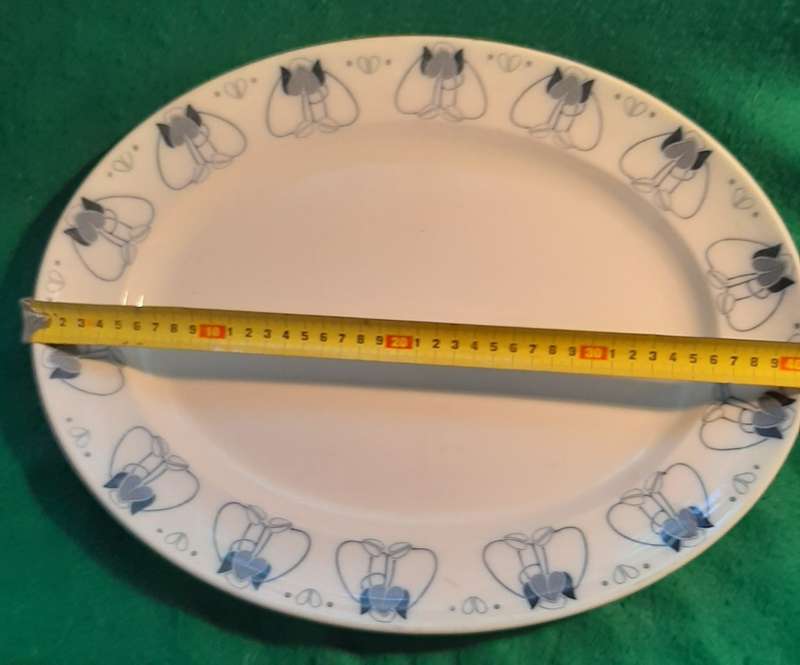ANTIQUE 1886 KEELING & CO LAYE MAYERS TULIP PATTERN OVAL PLATTER