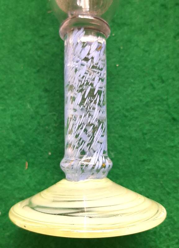 SET OF NINE HANDMADE ART GLASS WINE GLASSES