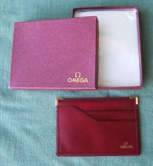 VINTAGE LEATHER 'OMEGA WATCH' CARD HOLDER IN ITS ORIGINAL BOX - LIKE NEW!