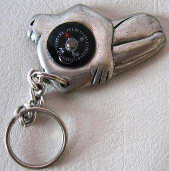 CAROLL BOYES "MAN" KEY RING WITH COMPASS