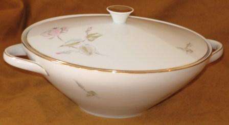 HUTSCHENREUTHER  VEGETABLE DISH,ROSE PATTERN