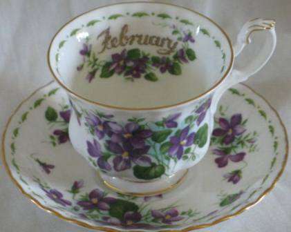 Royal Albert "flower of the month series, Febuary, violets" tea cup