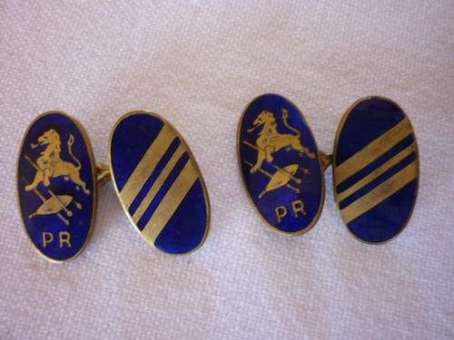 Rhodesian Police Vintage Old Style Enamel/Brass Pair of Cufflinks.